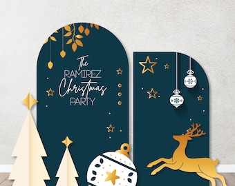 Santa's Workshop Christmas Backdrop | Holiday Party Photo Props