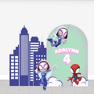 Characters/Custom PROPS Cutouts in Foam Board- Coroplast,  Yard Signs  for Birthday Parties, Decorations, Girl Spidey Backdrops any theme.