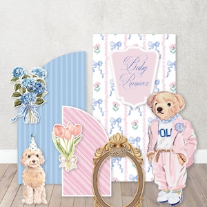 Personnages/découpes d'accessoires personnalisés dans du carton mousse, Shower de bébé, We can Bearly Wait, Révélation du sexe d'un ours polo inspiré, Shower de bébé ours en peluche