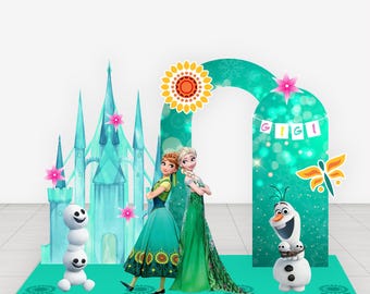 Custom Foam Board Party Backdrop & Props | Personalized Birthday Decorations for Girl Princess Theme| Castle Princess Decor Froze