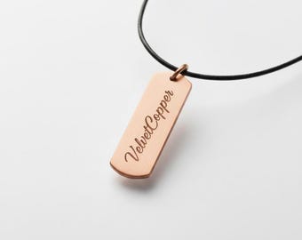 Handmade Personalized Pendant,Sleek Unisex Necklace, Custom Branding Jewelry,Dainty Celestial Necklace, Anniversary GiftCopper