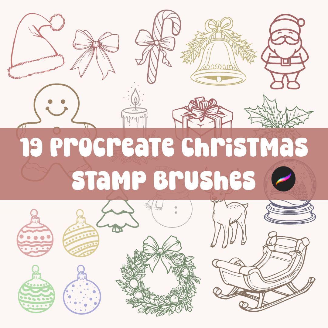 Christmas Stamp Brushes - Procreate Brush Set - Etsy