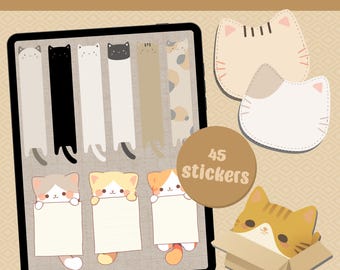 Cute Cat Sticker Pack - Digital Goodnotes & Transparent PNG Stickers - Etsy