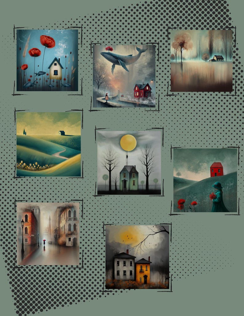Therapeutic Art Print Set – Calming Home Decor, Illustrations (PDF) image 2