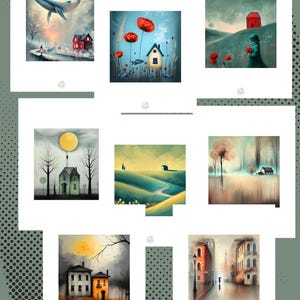 Therapeutic Art Print Set – Calming Home Decor, Illustrations (PDF) image 1
