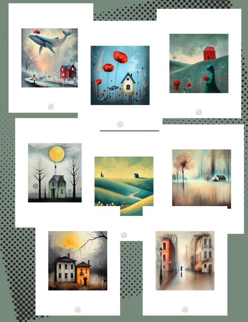 Therapeutic Art Print Set – Calming Home Decor, Illustrations (PDF) image 1