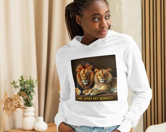 Conjunto de camiseta de manga larga con capucha para parejas, camisa a juego de Me and My King, regalo de relación, sudadera con capucha para él y para ella, conjunto de sudadera con capucha para pareja, para él y para ella