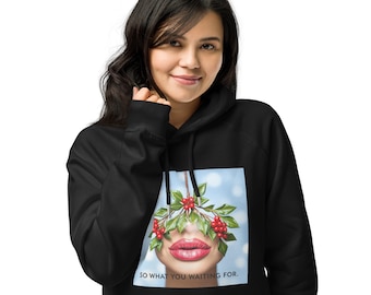 So What You Waiting For Hoodie, Eco Raglan Hoodie for Women, Sustainable Activewear, Comfy Pullover, Gift for Her, Comfy Hooded Sweatshirt