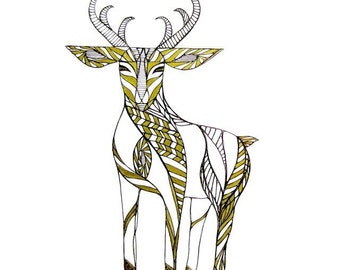 DEER LINE DRAWING- Art by Thailan When