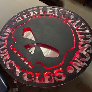 Harley Davidson, motorfietsbord DXF SVG-bestand | Aangepaste metaalkunst voor lasersnijden CNC | Gepersonaliseerde wanddecoratie en cadeau voor liefhebbers van Harley