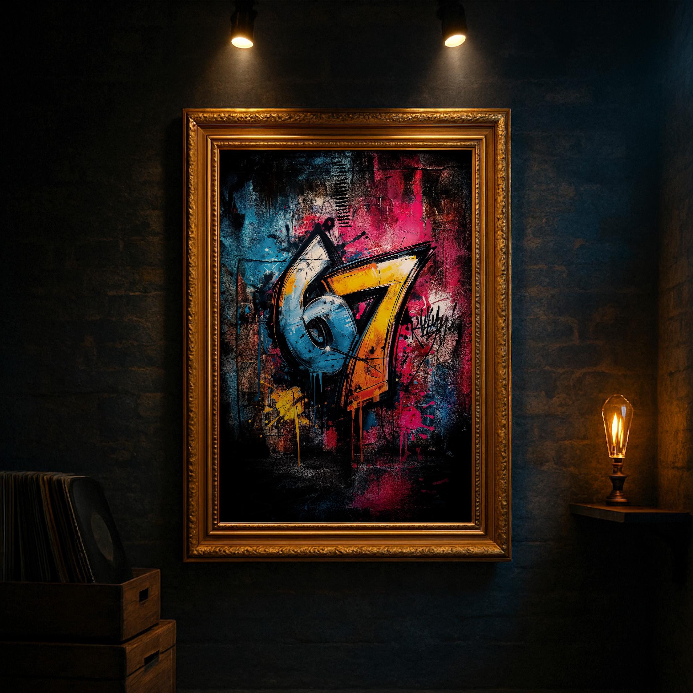 Graffiti Six Seven Poster | 67 Street Art Print | Bold Gen Z Urban Graffiti Six Seven Poster | 67 Street Art Print | Bold Gen Z Urban
