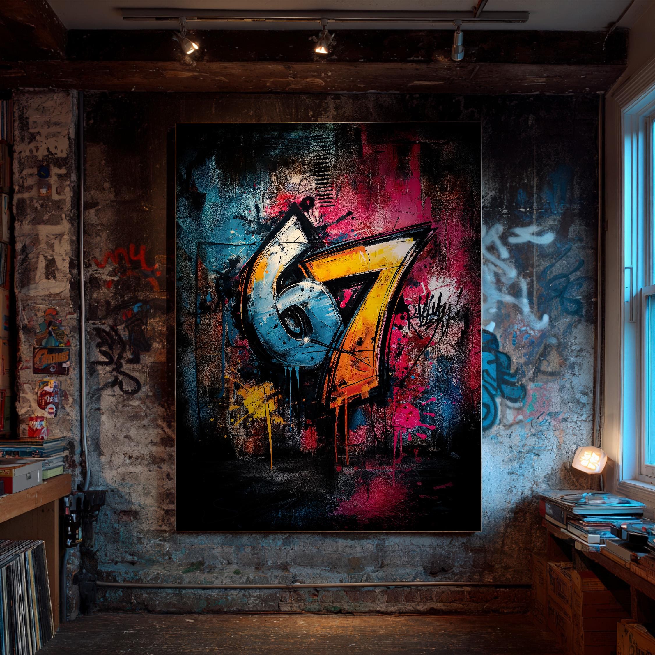 Graffiti Six Seven Poster | 67 Street Art Print | Bold Gen Z Urban