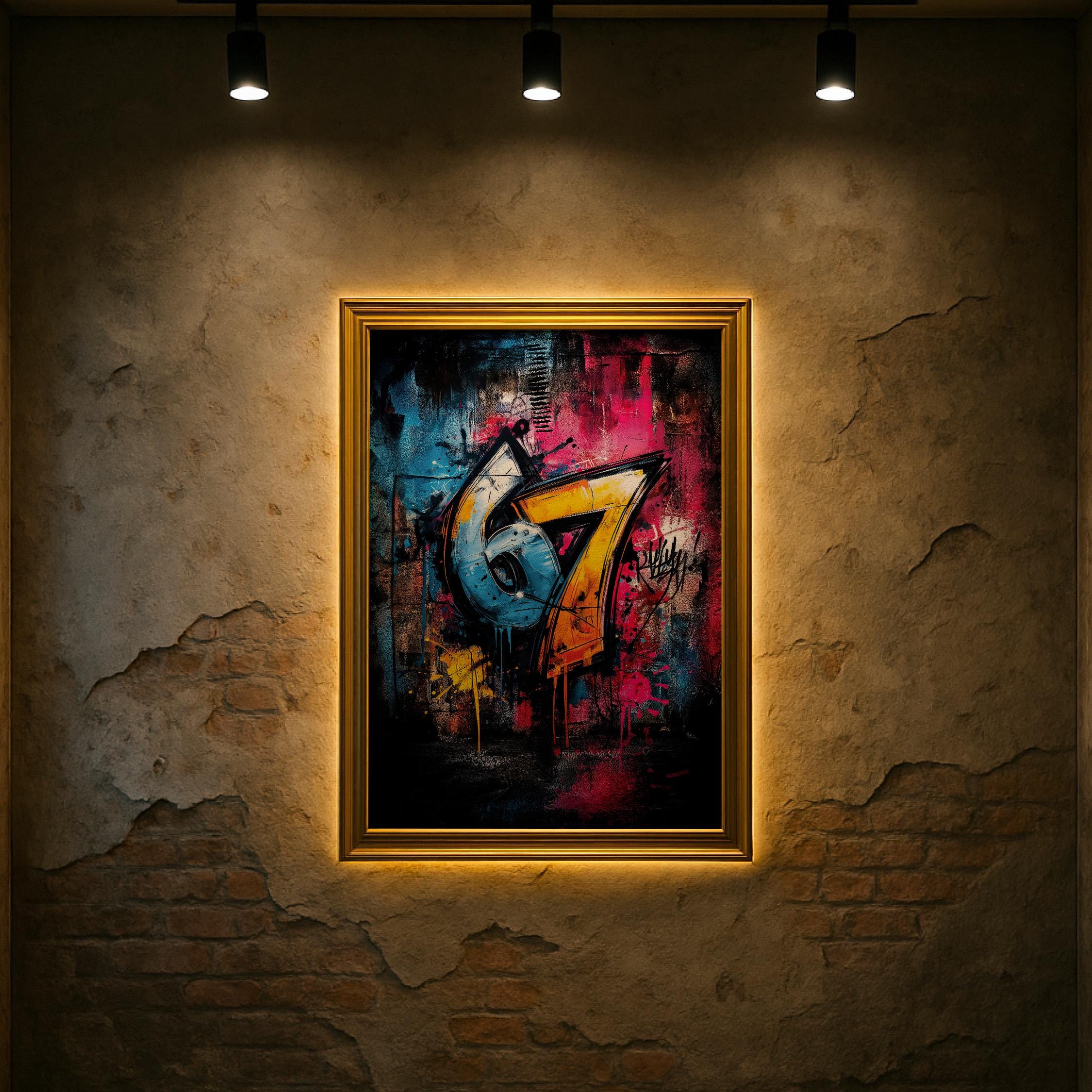 Graffiti Six Seven Poster | 67 Street Art Print | Bold Gen Z Urban