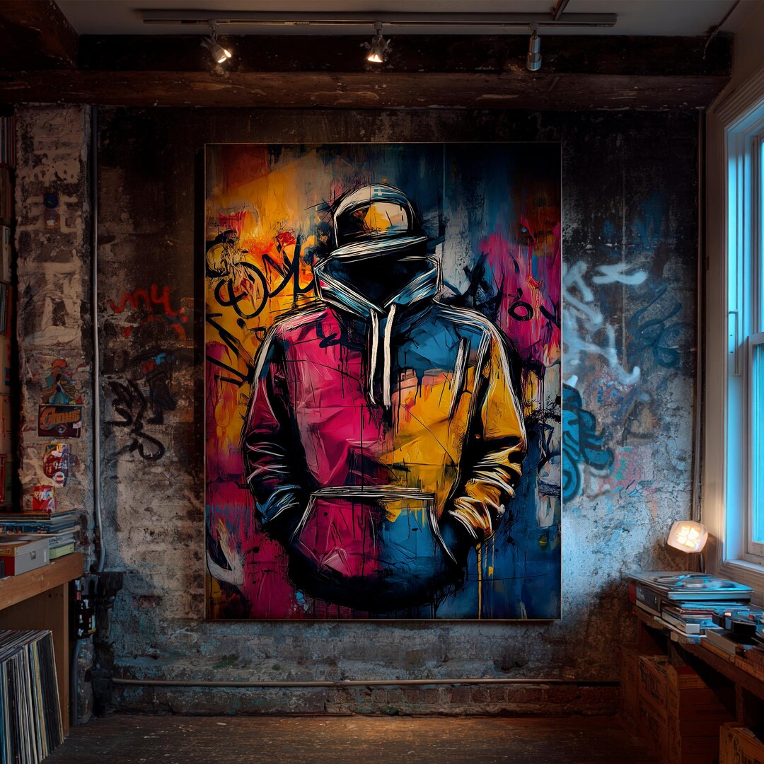 Urban Graffiti Poster | Colorful Spray Paint Wall Art | Abstract Hoodie ...