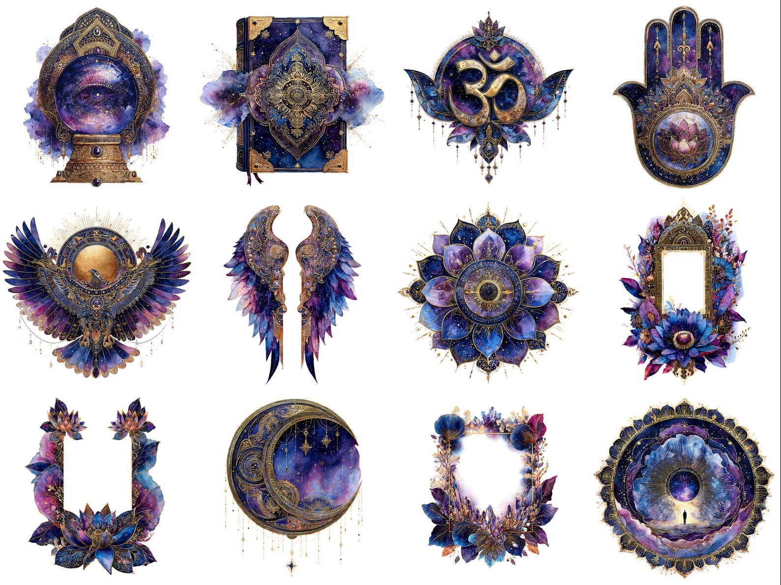 Esoteric Clipart Set | 59 Witchy Spiritual Pngs | Third Eye & Cosmic ...