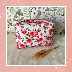 Trousse de toilette pour femme, grande trousse à maquillage, création fait main