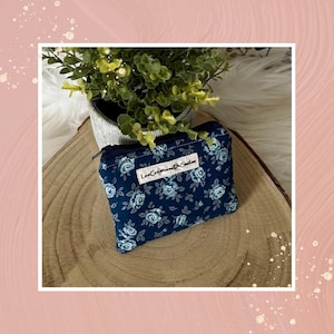 Porte monnaie fleurie en coton, porte carte, mini pochette, accessoire de sac, création fait main
