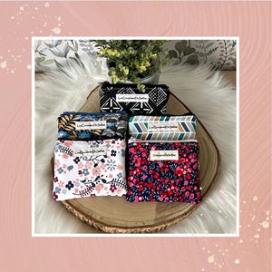 Porte monnaie en coton, porte carte, mini pochette, accessoire de sac, création fait main