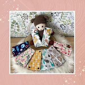 Lot de 2 Protèges cou bébé pour sangle ceinture de sécurité, protège sangle cosy voiture, cadeau de naissance bébé, création fait main