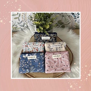 Porte monnaie en coton, porte carte, mini pochette, accessoire de sac, création fait main