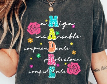 Madre Tshirt, Funny Madre Shirt, Latina Mom Sweatshirt, Dia De Las Madres Tee, Latina Mama Gift, Spanish Mom Outfit, Retro Mom Crewneck