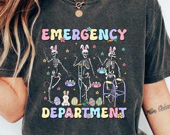 Easter Emergency Department Tshirt, Easter Skeleton Shirt, ER Nurse Easter Sweatshirt, Emergency Room Nurse Easter Gift, ER Nurse Easter Tee