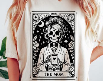 The Mom Tarot Card Sweatshirt, Skeleton Mother's Day T-shirt, Witchy Vibes Mom Shirt, Celestial Mama Gift, Mother's Day Crewneck