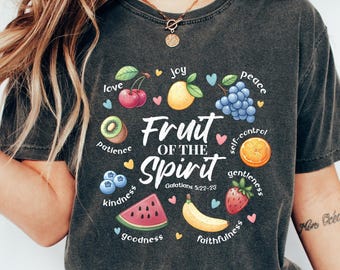 T-shirt troost fruit van de geest, shirt christelijk geestelijke gezondheid, bijbelvers T-shirt, Galaten 5:22-23 cadeau, religieuze vrouw kleding