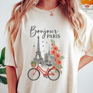 Bonjour Paris Shirt, Eiffel Tower T-Shirt, Travel To France Shirt, Gift For Paris Lover, Music Teacher Sweatshirt, Music Teacher Gifts