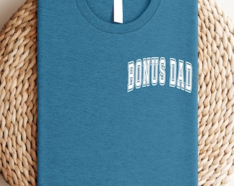 Retro Comfort Bonus Dad Shirt, Step Father T-shirt, Father's Day Crewneck, Step Dad's Birthday Gift, Father's Day Crewneck,  Bonus Dad Tee