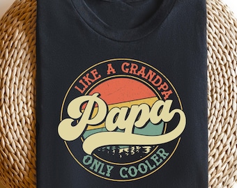 Retro Comfort Cool Papa Shirt, Father's Day T-shirt, Papa Like A Grandpa Only Cooler Sweatshirt, Funny Father's Day Gift,  New Grandpa Tee