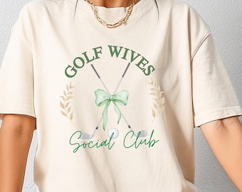 Retro Comfort Golf Wives Social Club T-Shirt, Women's Golfing Shirt, Golf Wife Shirt, Country Club Outfit, Gifts For Her, Golfing Shirt