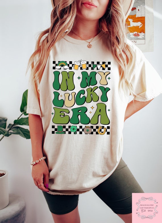 Retro Comfort Tshirt, In My Lucky Era St Paddys Shirt, My Lucky Era Sweatshirt, St Patricks Day Tee, Irish Day Outfit, Trendy Patricks Gift