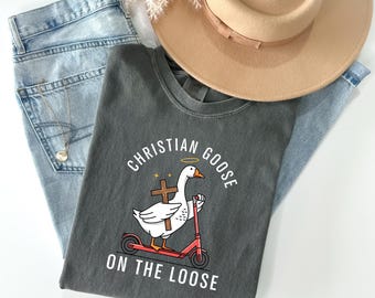 Koszulka chrześcijańska Comfort Colors® Silly Goose, zabawna koszulka chrześcijańska, uroczy t-shirt z motywem religijnej gęsi, prezent z chrześcijańskim humorem, sarkastyczna odzież religijna