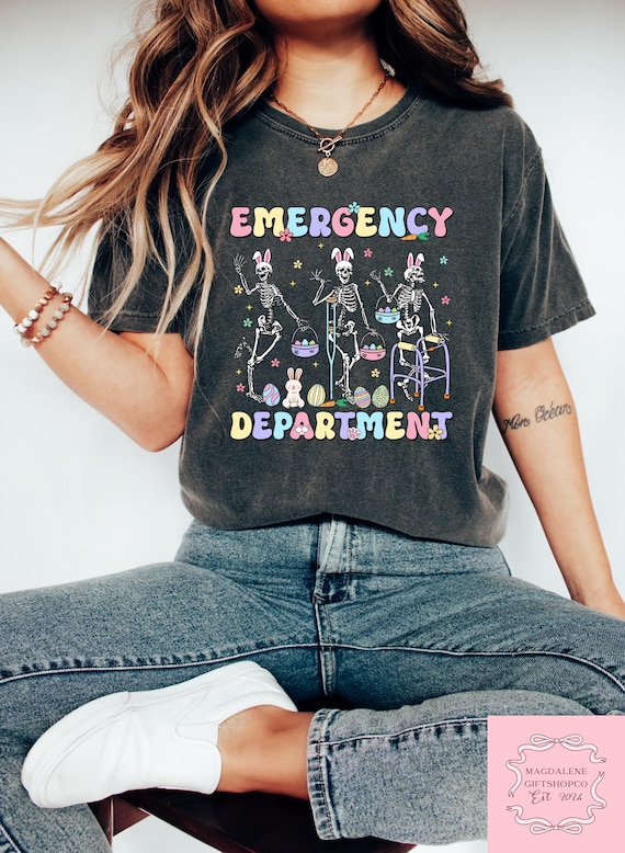 Easter Emergency Department Tshirt, Easter Skeleton Shirt, ER Nurse Easter Sweatshirt, Emergency Room Nurse Easter Gift, ER Nurse Easter Tee