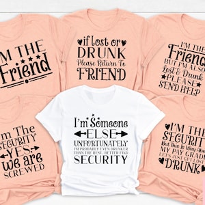 面白い友達グループTシャツ、紛失または酔っ払った場合は友達に返してくださいシャツ、マッチングガールグループTシャツ、女子旅行、女子休暇ギフト