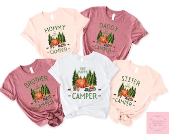 One Happy Camper T-shirt, Family Matching Camping Shirt, Daddy Camper Sweatshirt, Family Matching Vacation Gift, Camping Nature Lover Tee