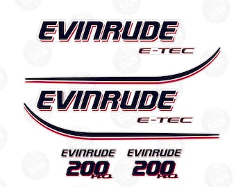 Evinrude E-TEC G1 200 HP Outboard Motor Decal Sticker Kit Set 2005-2017