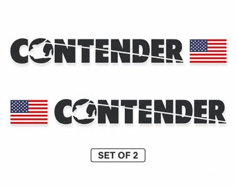 Contender Style Boat Decals with USA Flag – Set of 2