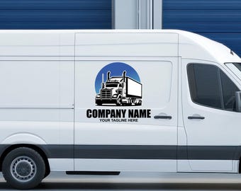 Calcomanías personalizadas para empresas de camiones: vinilo laminado, logotipo comercial
