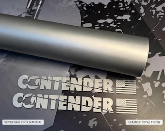 Contender Style Boat Logo USA Flag Silver Gray Decals Stickers Set of 2 Cut Vinyl