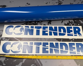 Contender Style Decal Set 16.5" Blue Vinyl Stickers Boat Trailer Cooler Marine Decals