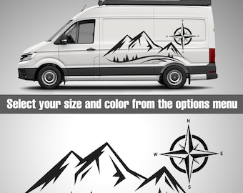 Mountain Compass Vinyl Decal: Nature RV Camper Car Wall Art