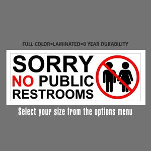 Informatieborden, sorry geen openbare toiletten, waarschuwingsborden, regelborden, kennisgevingsstickers, verbodsstickers, label, label