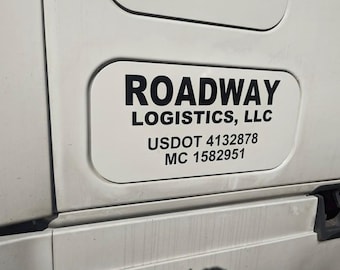 Custom US DOT Trucking Signs - 2 Decals - US dot Stickers, Truck Door Lettering , Custom Truck Decal, Stickers, company logos, mc numbers