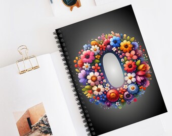 Floral Letter O Spiral Notebook – Gift for Students, Writers, and Stationery Lovers