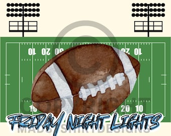 Lumières du vendredi soir Football SVG | Design du maillot Game Day (téléchargement numérique)