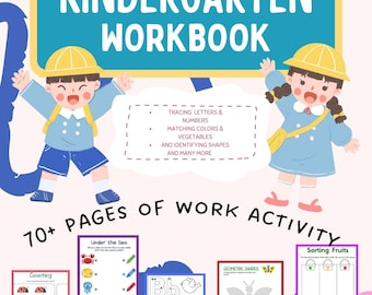 Pacote de atividades para pré-escola (mais de 70 páginas) | Atividades imprimíveis | Desenhos para colorir | Ligue os pontos | Traçado | Alfabeto