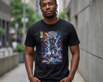 Camiseta con mezcla de cómic hip-hop "Montando la ola cósmica" / Parodia de Silver Surfer de Max B