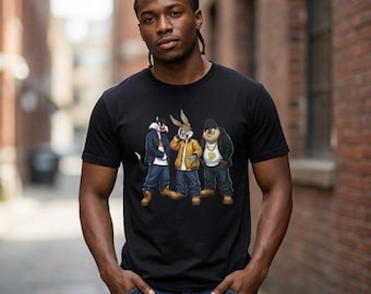 Camiseta de estilo urbano State Property x Car-tunes / Personajes de animales urbanos, estilo hip-hop